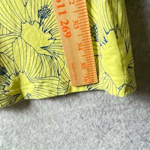 Title Nine Cotton Beach Dress S Yellow Blue Floral #OO - Picture 9 of 10